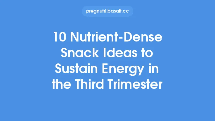 10 Nutrient‑Dense Snack Ideas to Sustain Energy in the Third Trimester Thumbnail