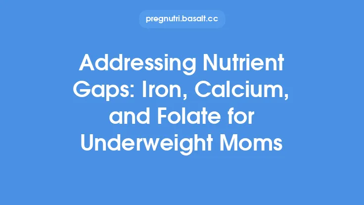 Addressing Nutrient Gaps: Iron, Calcium, and Folate for Underweight Moms Thumbnail
