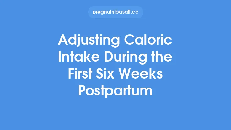 Adjusting Caloric Intake During the First Six Weeks Postpartum Thumbnail