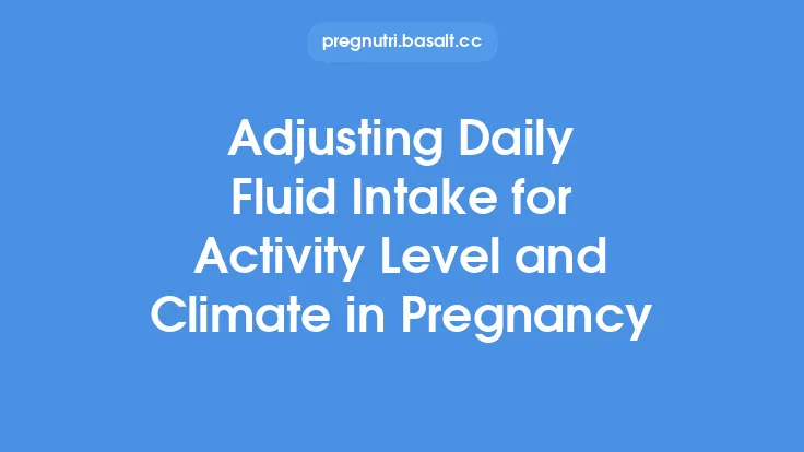Adjusting Daily Fluid Intake for Activity Level and Climate in Pregnancy Thumbnail