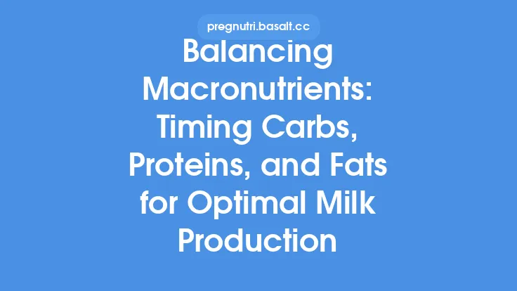 Balancing Macronutrients: Timing Carbs, Proteins, and Fats for Optimal Milk Production Thumbnail