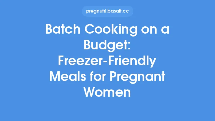 Batch Cooking on a Budget: Freezer-Friendly Meals for Pregnant Women Thumbnail