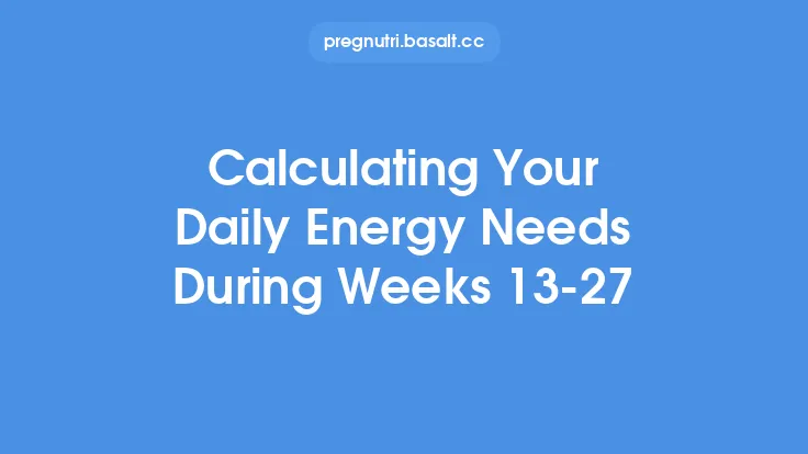 Calculating Your Daily Energy Needs During Weeks 13‑27 Thumbnail