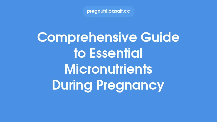 Comprehensive Guide to Essential Micronutrients During Pregnancy Thumbnail