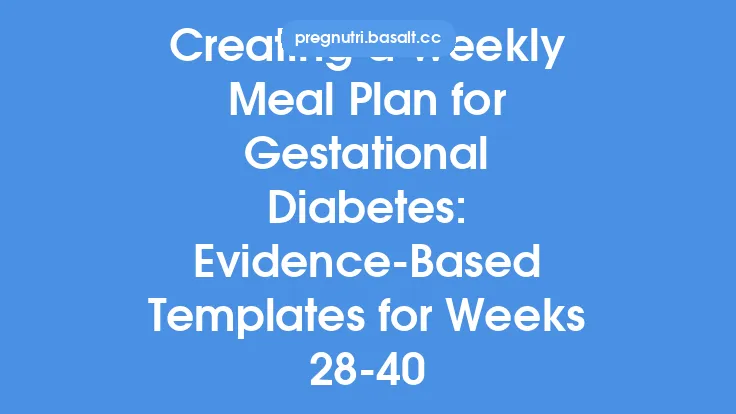 Creating a Weekly Meal Plan for Gestational Diabetes: Evidence‑Based Templates for Weeks 28‑40 Thumbnail