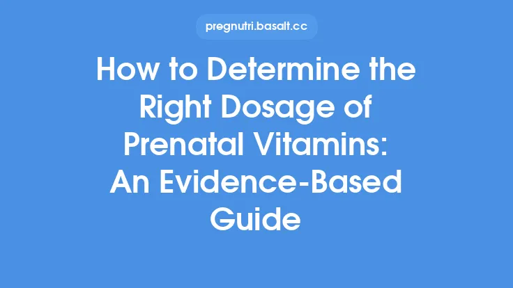 How to Determine the Right Dosage of Prenatal Vitamins: An Evidence‑Based Guide Thumbnail