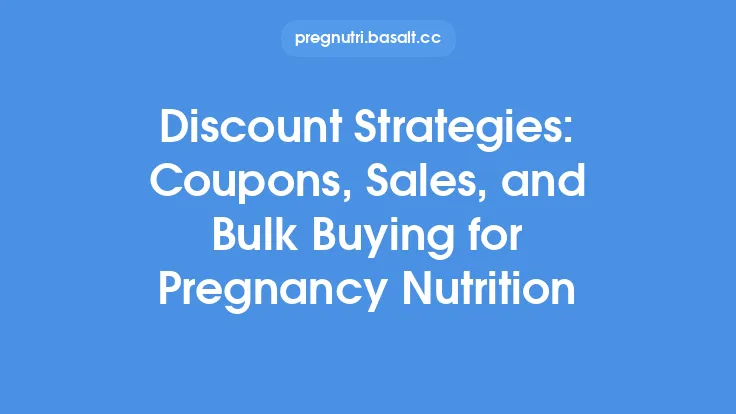 Discount Strategies: Coupons, Sales, and Bulk Buying for Pregnancy Nutrition Thumbnail