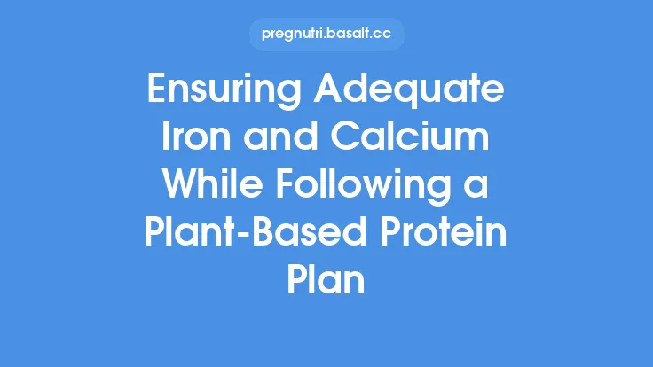 Ensuring Adequate Iron and Calcium While Following a Plant‑Based Protein Plan Thumbnail