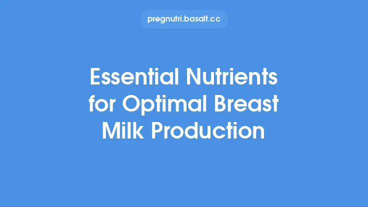 Essential Nutrients for Optimal Breast Milk Production Thumbnail