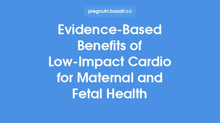 Evidence‑Based Benefits of Low‑Impact Cardio for Maternal and Fetal Health Thumbnail