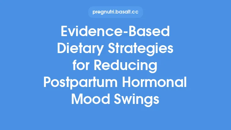 Evidence‑Based Dietary Strategies for Reducing Postpartum Hormonal Mood Swings Thumbnail