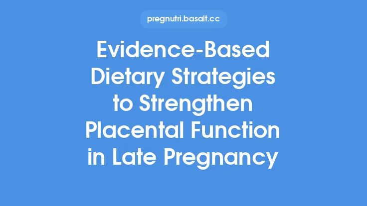 Evidence‑Based Dietary Strategies to Strengthen Placental Function in Late Pregnancy Thumbnail