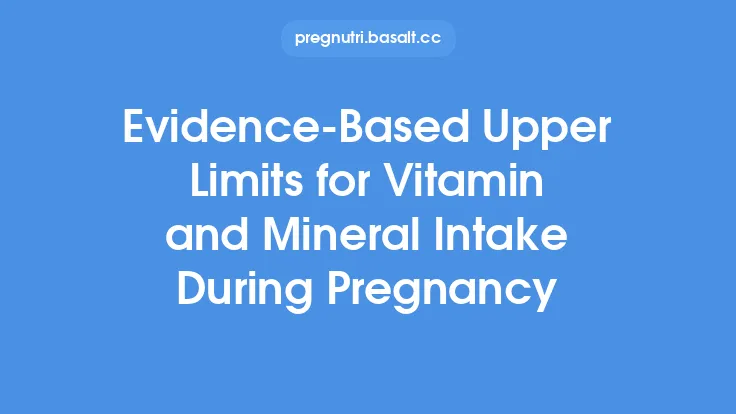 Evidence‑Based Upper Limits for Vitamin and Mineral Intake During Pregnancy Thumbnail
