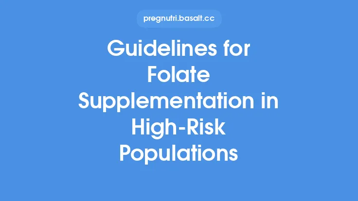 Guidelines for Folate Supplementation in High‑Risk Populations Thumbnail