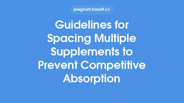 Guidelines for Spacing Multiple Supplements to Prevent Competitive Absorption Thumbnail