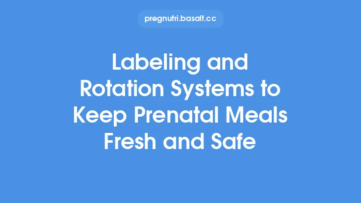 Labeling and Rotation Systems to Keep Prenatal Meals Fresh and Safe Thumbnail