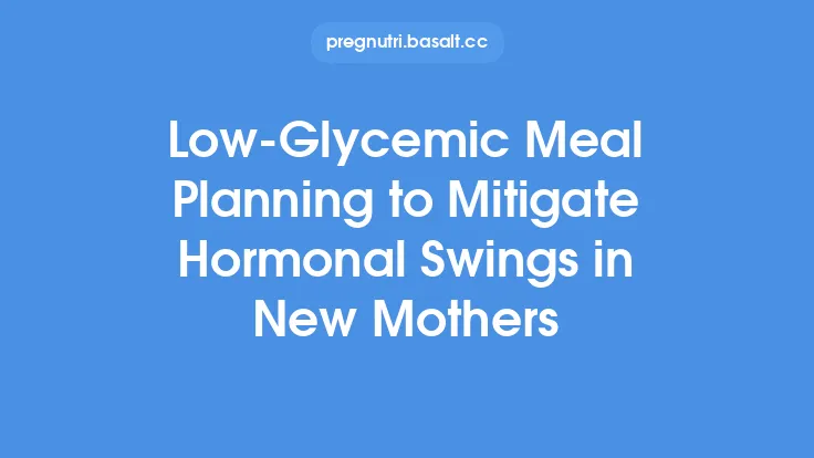 Low‑Glycemic Meal Planning to Mitigate Hormonal Swings in New Mothers Thumbnail