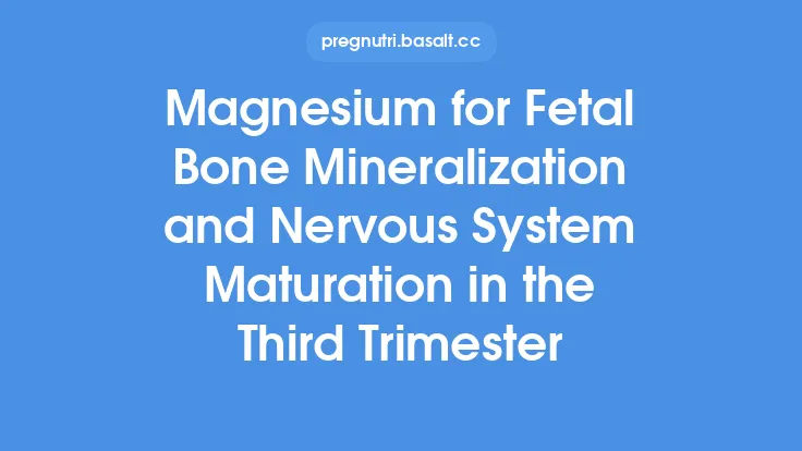 Magnesium for Fetal Bone Mineralization and Nervous System Maturation in the Third Trimester Thumbnail