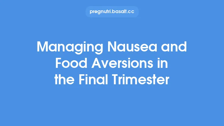 Managing Nausea and Food Aversions in the Final Trimester Thumbnail