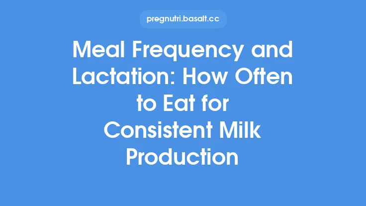 Meal Frequency and Lactation: How Often to Eat for Consistent Milk Production Thumbnail