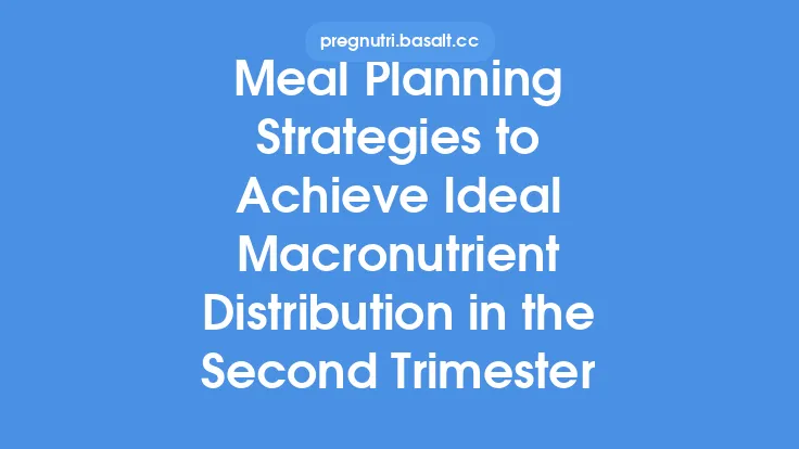 Meal Planning Strategies to Achieve Ideal Macronutrient Distribution in the Second Trimester Thumbnail