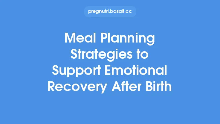 Meal Planning Strategies to Support Emotional Recovery After Birth Thumbnail