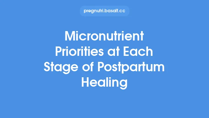 Micronutrient Priorities at Each Stage of Postpartum Healing Thumbnail