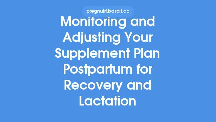 Monitoring and Adjusting Your Supplement Plan Postpartum for Recovery and Lactation Thumbnail