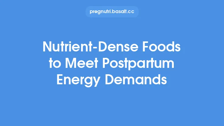 Nutrient‑Dense Foods to Meet Postpartum Energy Demands Thumbnail