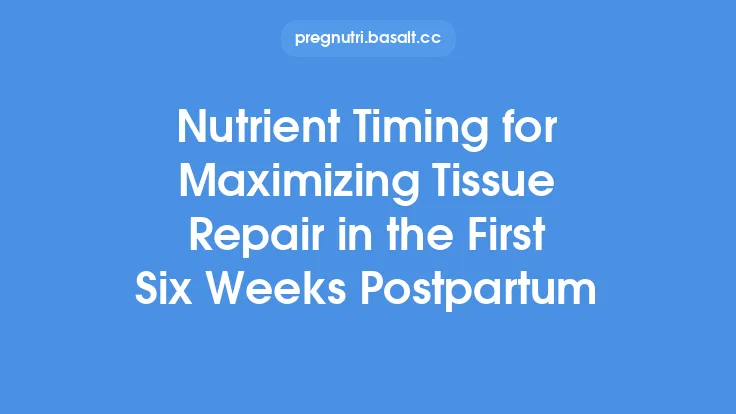 Nutrient Timing for Maximizing Tissue Repair in the First Six Weeks Postpartum Thumbnail