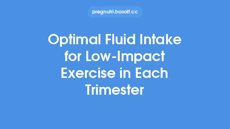 Optimal Fluid Intake for Low‑Impact Exercise in Each Trimester Thumbnail