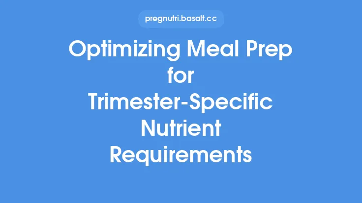 Optimizing Meal Prep for Trimester‑Specific Nutrient Requirements Thumbnail