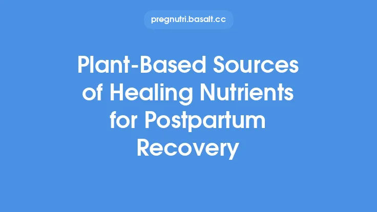 Plant-Based Sources of Healing Nutrients for Postpartum Recovery Thumbnail
