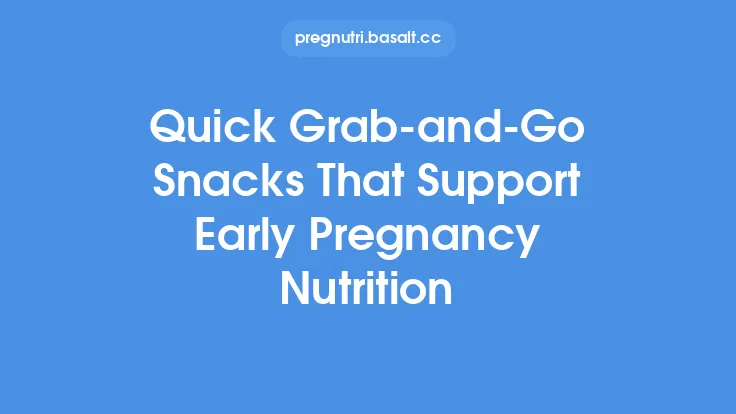 Quick Grab‑and‑Go Snacks That Support Early Pregnancy Nutrition Thumbnail