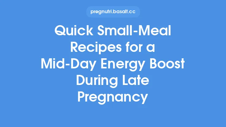 Quick Small‑Meal Recipes for a Mid‑Day Energy Boost During Late Pregnancy Thumbnail