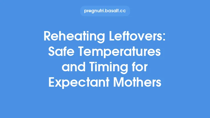 Reheating Leftovers: Safe Temperatures and Timing for Expectant Mothers Thumbnail