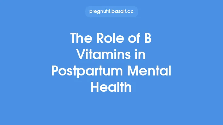 The Role of B Vitamins in Postpartum Mental Health Thumbnail