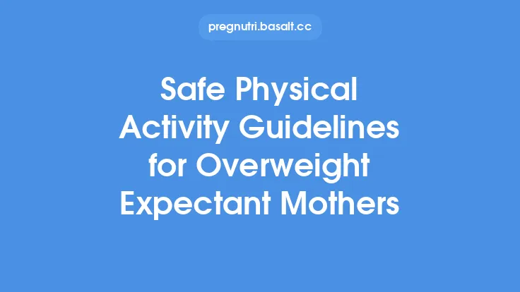 Safe Physical Activity Guidelines for Overweight Expectant Mothers Thumbnail