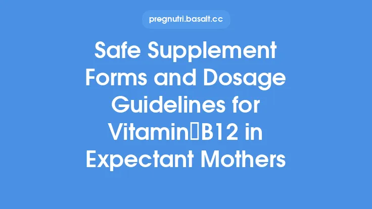 Safe Supplement Forms and Dosage Guidelines for Vitamin B12 in Expectant Mothers Thumbnail