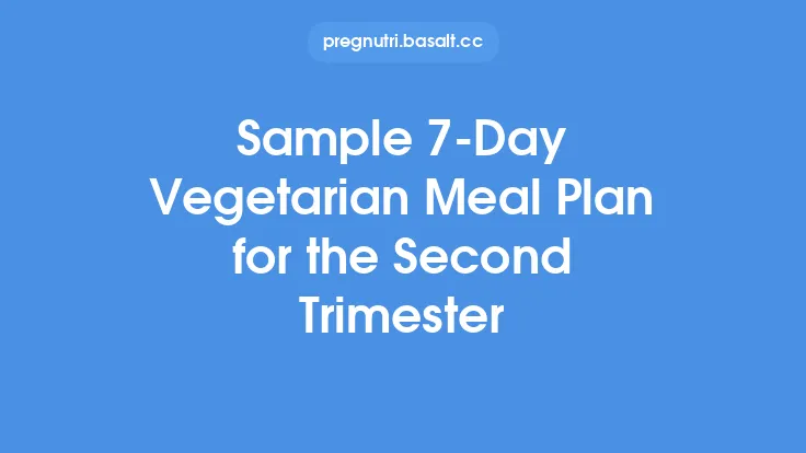 Sample 7‑Day Vegetarian Meal Plan for the Second Trimester Thumbnail