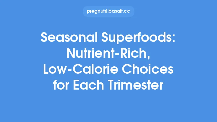 Seasonal Superfoods: Nutrient‑Rich, Low‑Calorie Choices for Each Trimester Thumbnail