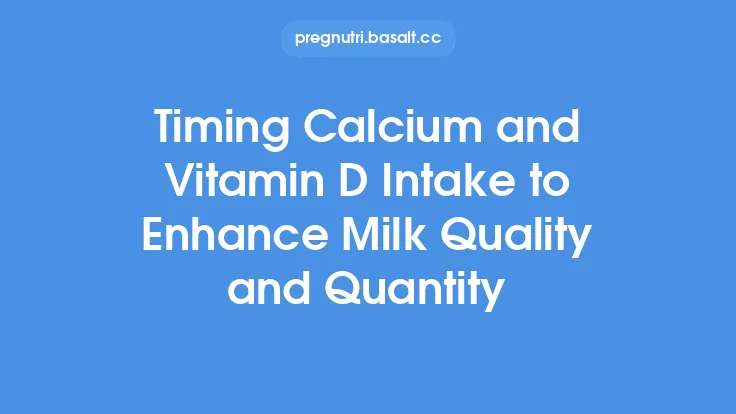Timing Calcium and Vitamin D Intake to Enhance Milk Quality and Quantity Thumbnail