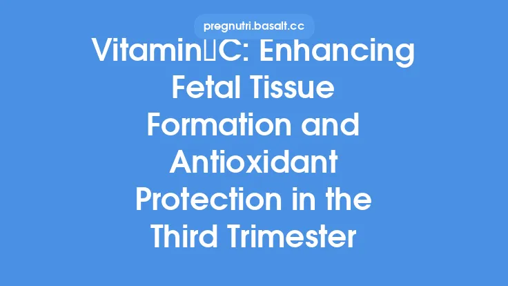 Vitamin C: Enhancing Fetal Tissue Formation and Antioxidant Protection in the Third Trimester Thumbnail