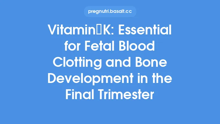 Vitamin K: Essential for Fetal Blood Clotting and Bone Development in the Final Trimester Thumbnail
