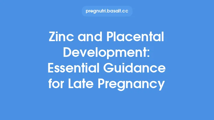 Zinc and Placental Development: Essential Guidance for Late Pregnancy Thumbnail